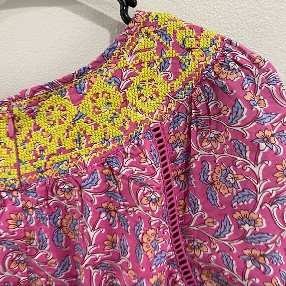J.Crew Nicola Embroidered Pink Long Sleeve Cotton Tassel Romper AP193 Size 4 - Picture 8 of 13